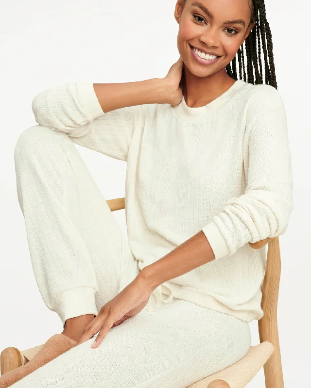 Price Slash Ella Cable Knit Set in Ivory