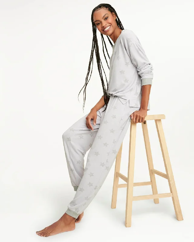 Weekend Offers That Thrill Elora Long Sleeve Jogger Set in Lavender/Stars