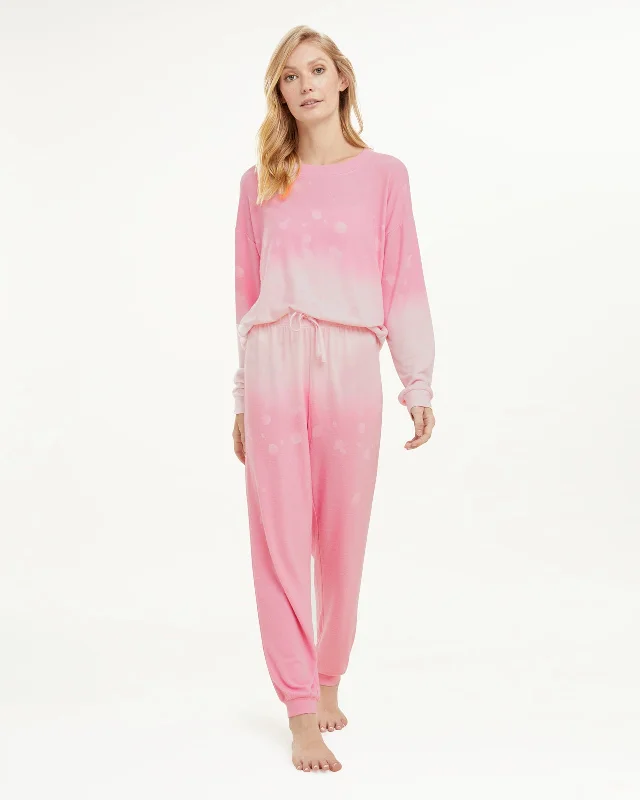 Weekend Deals That Please Elora Long Sleeve Jogger Set in Pink Heartmelt