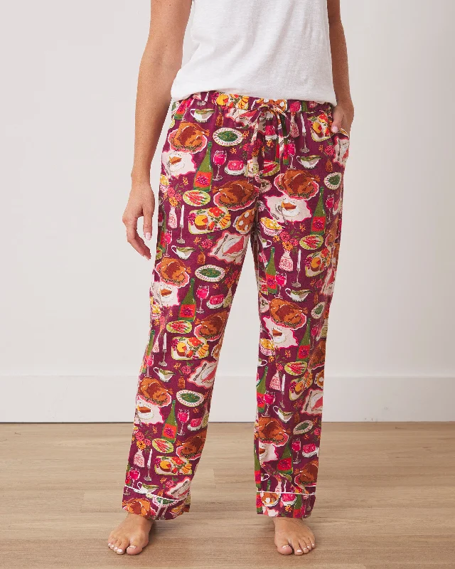Weekend Savings Fiesta Festive Feast - Flannel PJ Pants - Cranberry Sauce