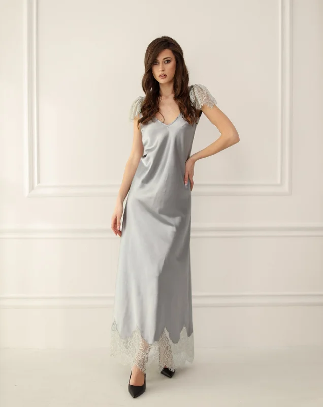 Weekend Discounts to Enjoy Latifa Long Silk Nightgown