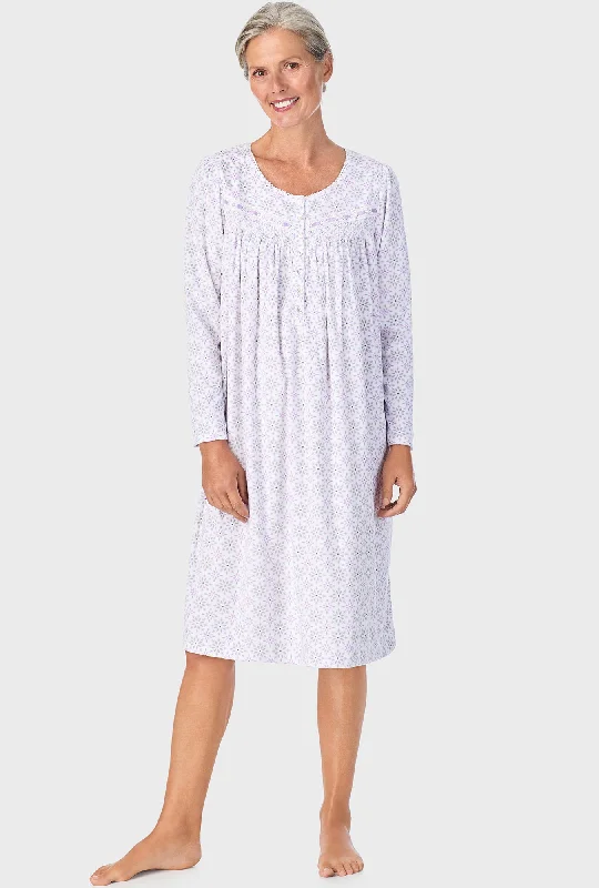 Weekend Specials to Celebrate Lilac Geo Long Sleeve Nightgown