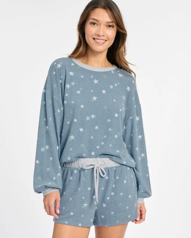 Weekend Price Cuts Galore Long Sleeve Blousson Shortie Set
