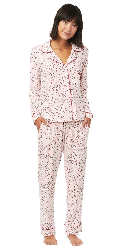Weekend Deals That Dazzle Classic Knit Pajama Set - Red Confetti