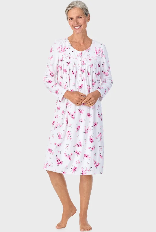 Weekend Savings Sensation Mauve Floral Long Sleeve Nightgown