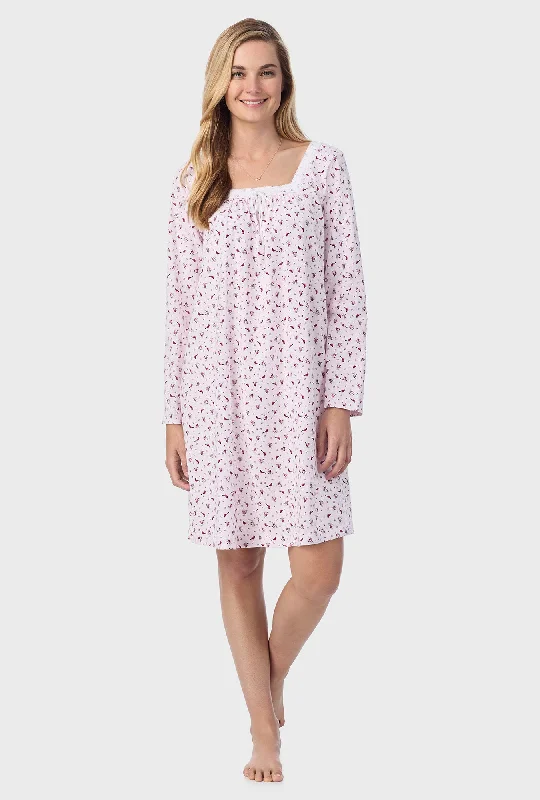 Weekend Bargains Just for You Mini Cardinal Cotton Short Nightgown