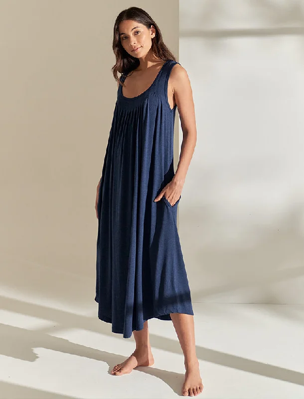 Weekend-Only Price Drops Kate Modal Soft Pleat Front Maxi Nightgown