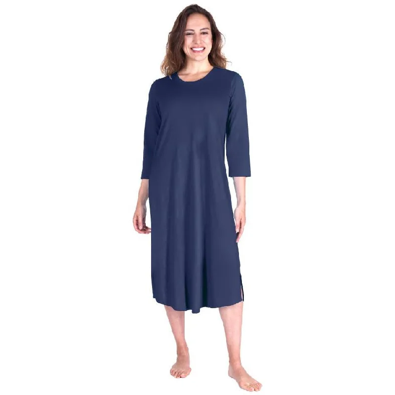 Weekend Discounts to Relish Women's Moisture Wicking Long Scoop Neck Nightgown with 3/4 Sleeves