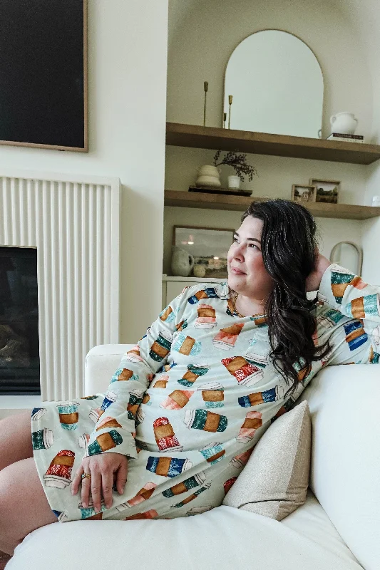 Weekend Specials to Cherish 🥤 Nightshirt Velvety Velour Coffee Break🥤