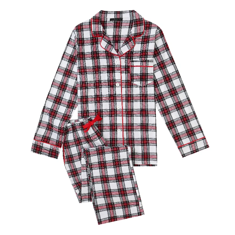 Weekend Discounts You Deserve 2Pc Lightweight Flannel Womens Pajama Sets - Red-White-Black Plaid Weekend Discounts You Deserve 2Pc Lightweight Flannel Womens Pajama Sets - Red-White-Black Plaid