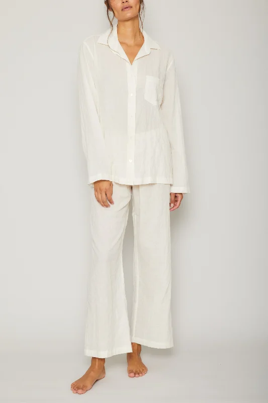 Steal Deal Organic Japanese Cotton Pajama Set-Cream