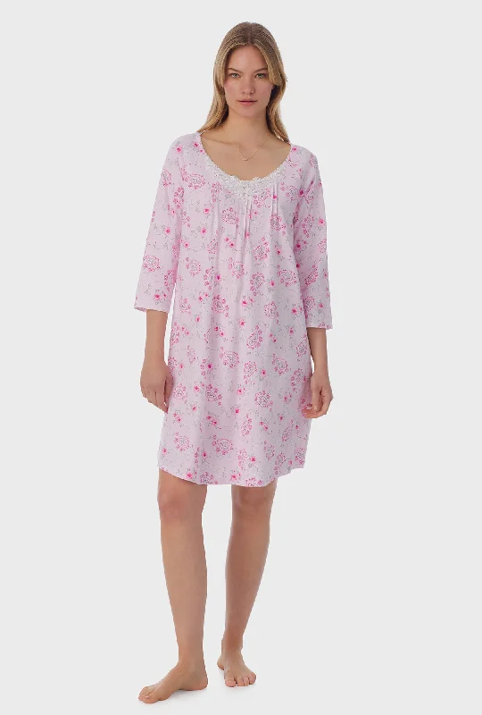 Weekend Offers That Impress Paisley Floral Cotton Short Nightgown