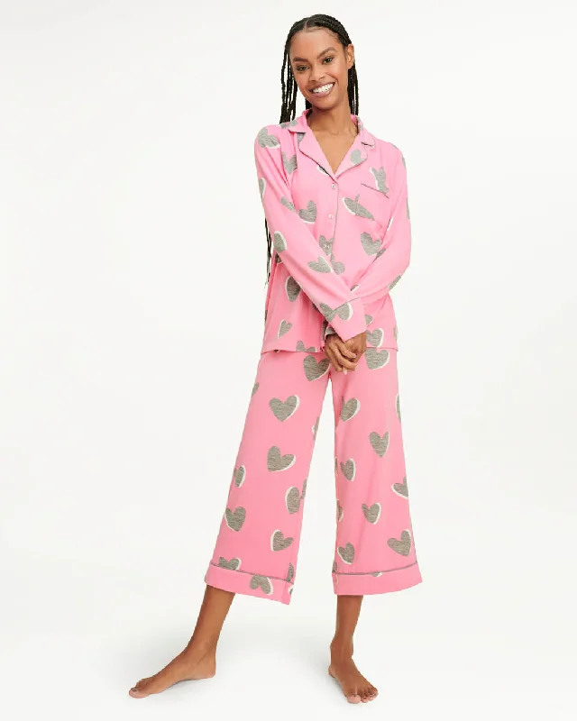Weekend Specials to Indulge In Pillow Soft Long Sleeve PJ Set in Aurora Hearts
