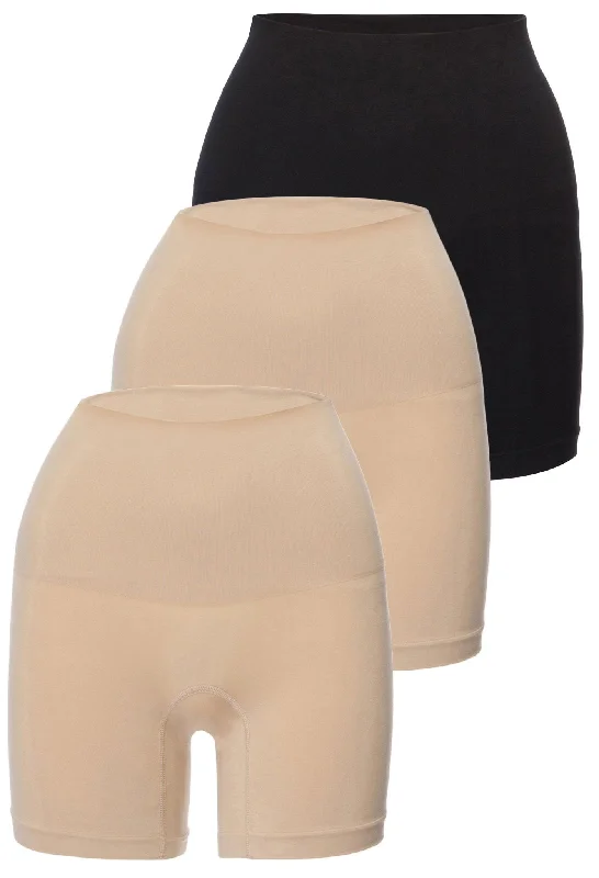 Curvy Tummy Control Shaping Shorts - 3 Pack