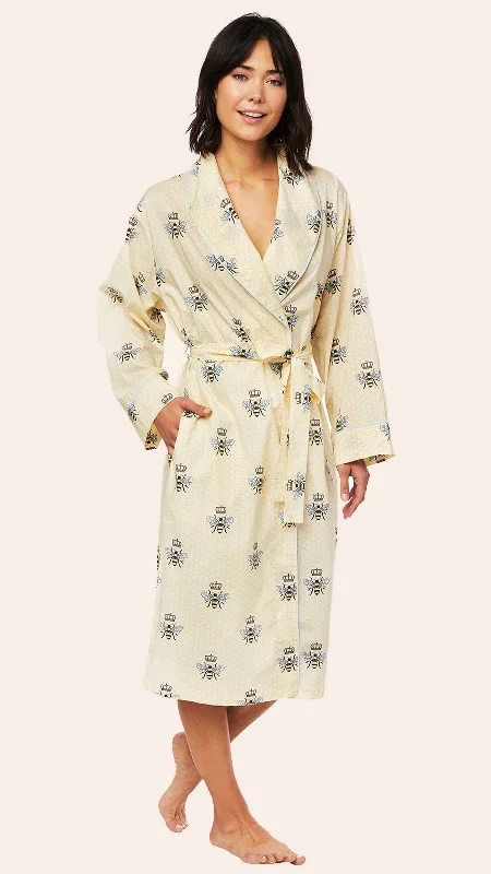 Hot Buy Queen Bee Flannel Robe - Honey