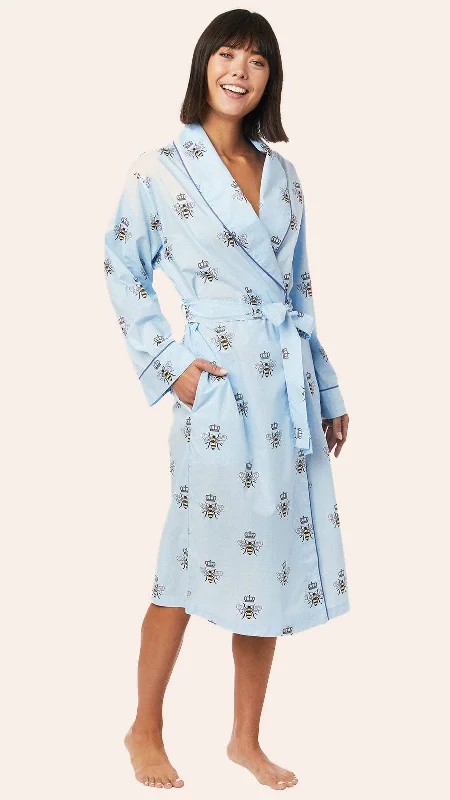 Shop Now Queen Bee Luxe Pima Shawl Collar Robe -  Blue