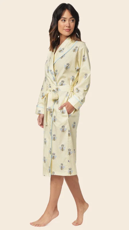 Huge Savings Queen Bee Luxe Pima Shawl Collar Robe - Honey