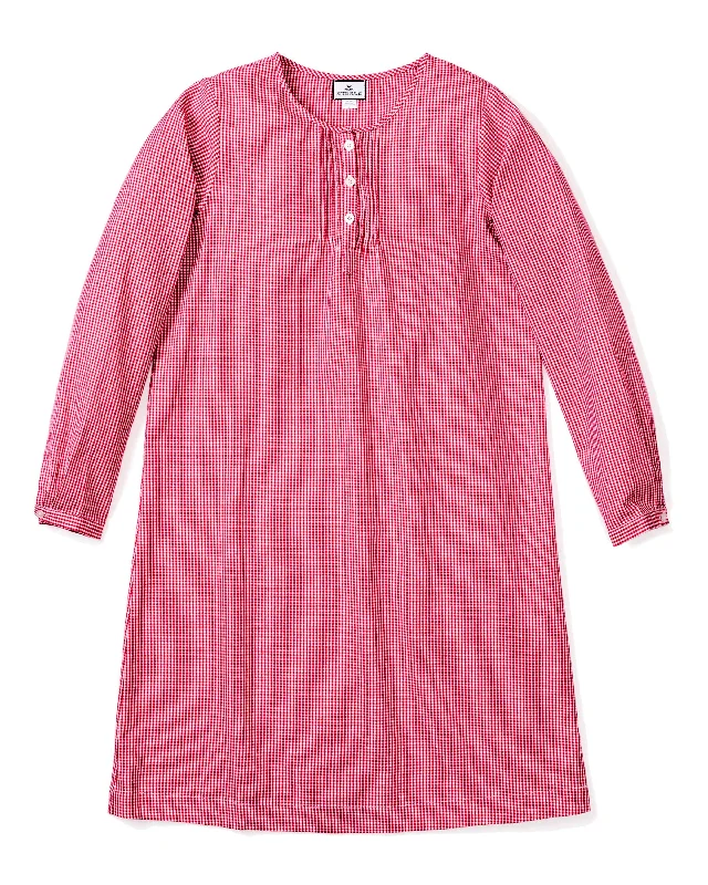 Weekend Deals That Excite Women's Flannel Beatrice Nightgown in Red Mini Gingham