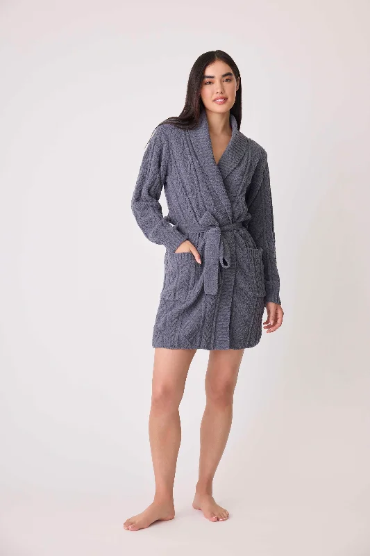 Mega Discount Chenille Cozy Cable Shawl Collar Robe