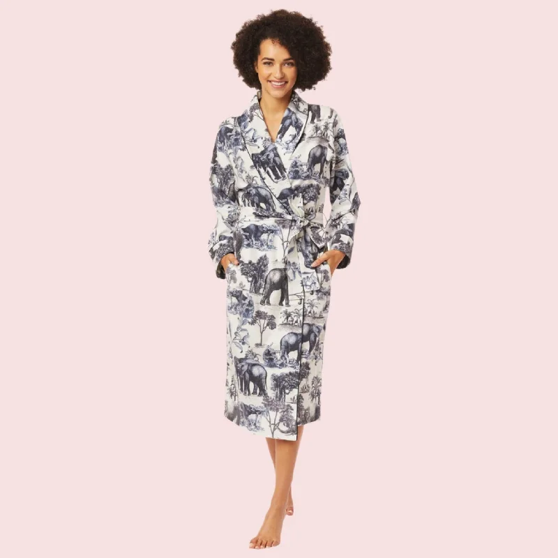Quick Sale Safari Toile Luxe Pima Shawl Robe