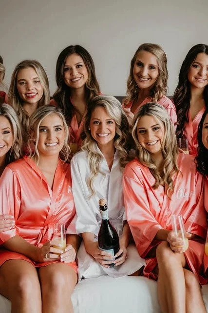 Closeout Deal (Set of 11) Satin Kimono Robes Set of 11