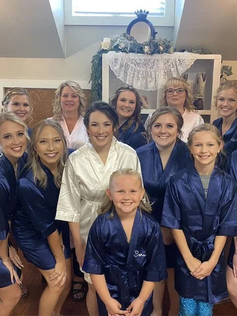 Low Price (Set of 12) Bridal Satin Kimono Robes