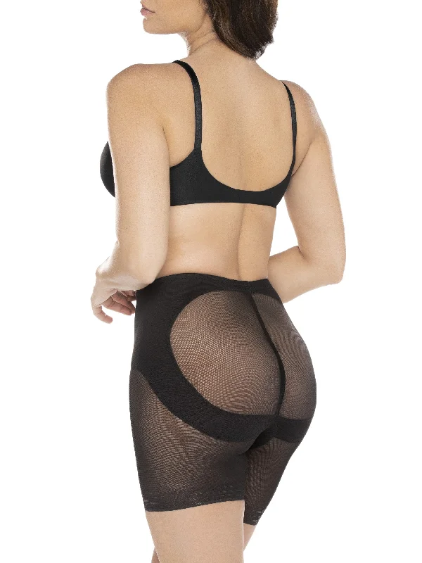 Sexy Sheer Shaping Booty Lift Mid-Thigh Short