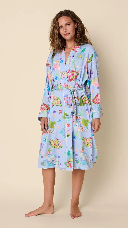 Weekend Deal Shanghai Fans Pima Knit Kimono Robe