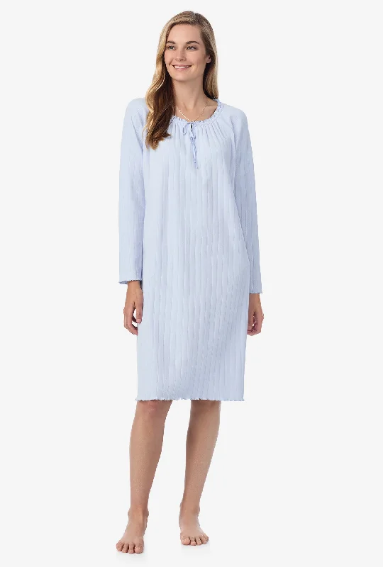 Weekend Offers You Can't Ignore Sweet Blue Cotton Pointelle Waltz Nightgown