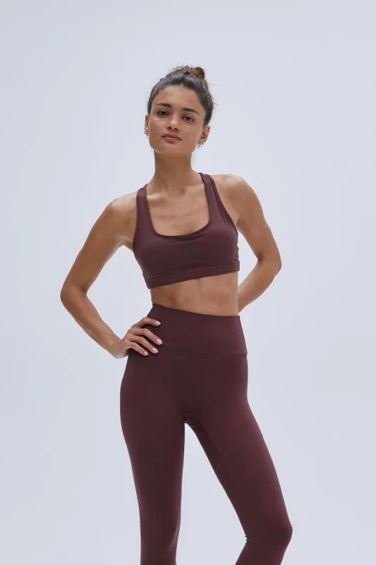 Ultimate Scoop Neck Racer Back Bra - Burgundy