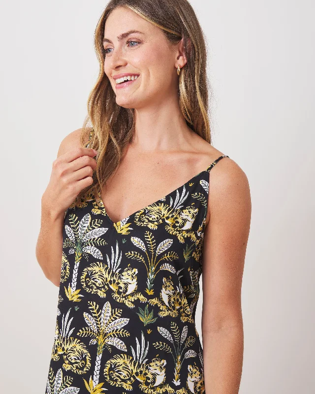 Weekend Savings Sensation Untamed Tiger - Satin Chic to Sleep Nightie - Gold Ink