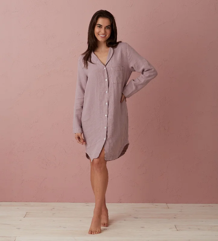 Weekend Discounts to Savor Vintage Rose Bella 100% Linen Nightshirt