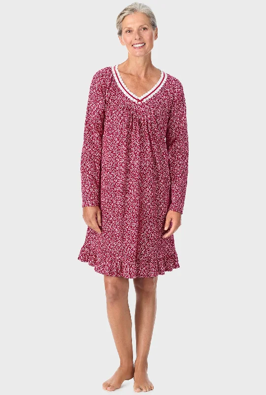 Weekend Savings Bonanza Wine Vine Floral Long Sleeve Nightshirt