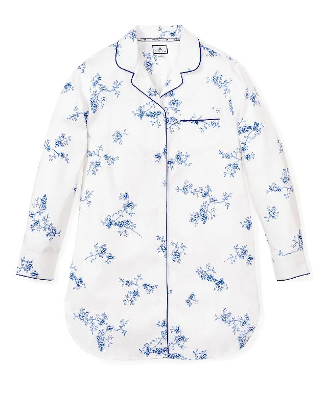 Weekend Offers That Sizzle Women's Twill Nightshirt in Indigo Floral