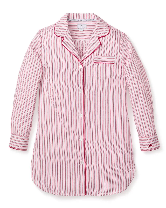 Take Advantage Women's Twill Nightshirt in Antique Red Ticking