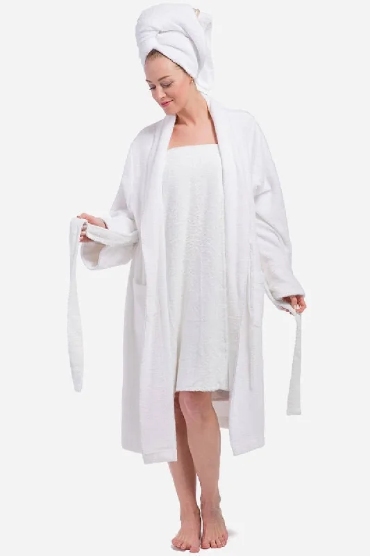 Savings Galore Women's Five Star Spa Package - Terry Cloth Robe, Body Wrap and Hair Towel