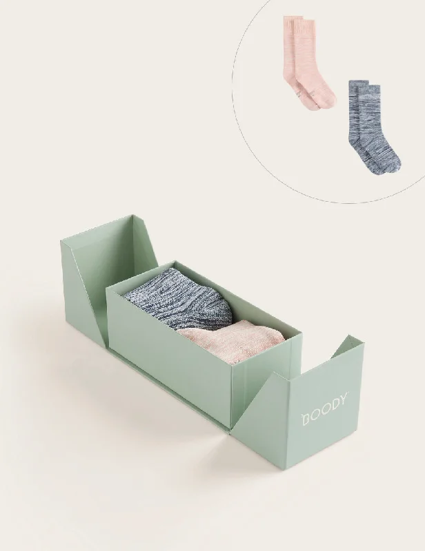 Special Price 2-Pack Giftbox - Chunky Bed Sock - Dusty Pink/Dove