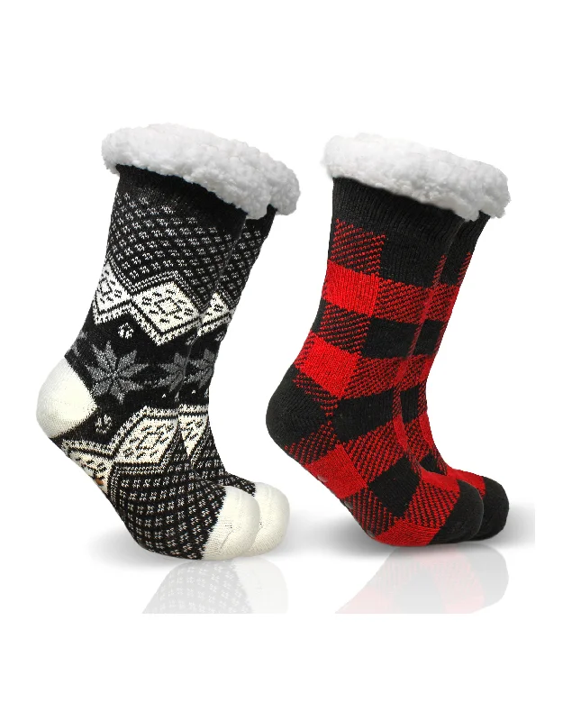 Big Savings 2 Pack Taylor Slipper Socks - The Cozy Holiday Set