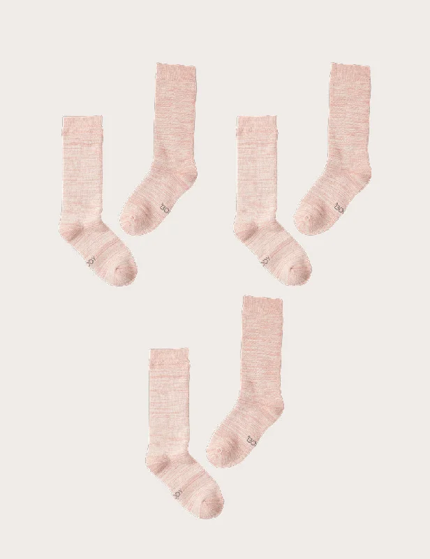 Daily Special 3-Pack Chunky Bed Socks - Dusty Pink Marl