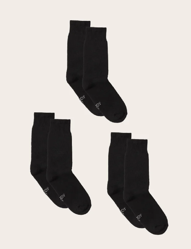 Final Offer 3-Pack Men's Crew Boot Socks - Black