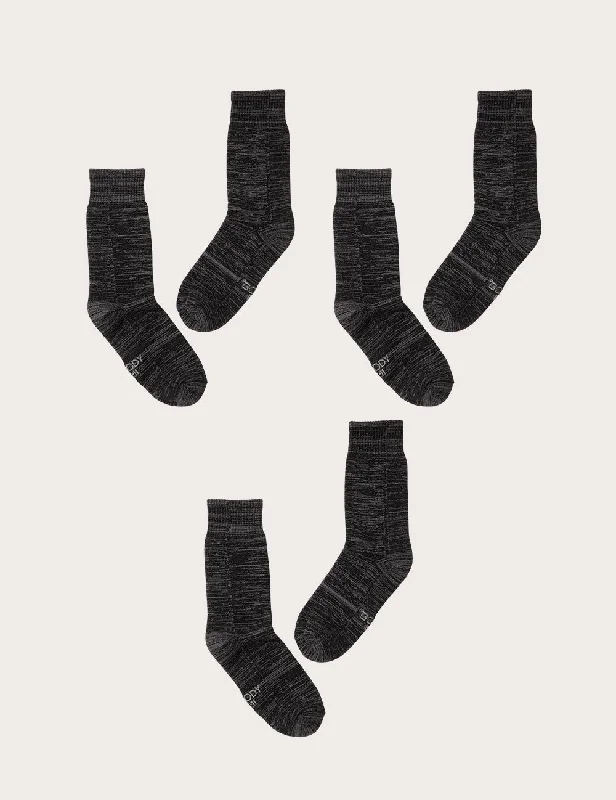Lowest Rates 3-Pack Men's Crew Boot Socks - Dark Grey Marl
