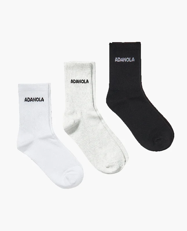 Major Deal 3 Pack Socks - White, Black, Light Grey Melange
