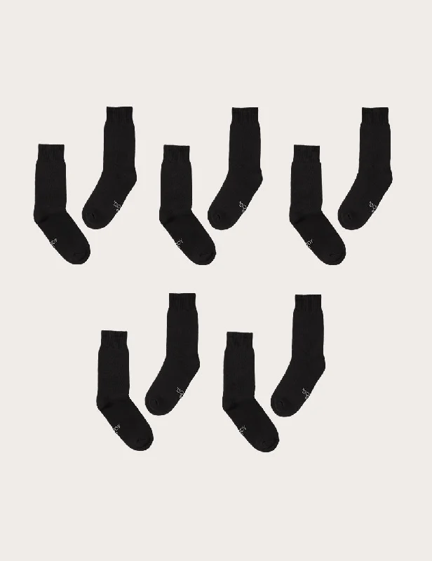 Flash Sale 5-Pack Men's Crew Boot Socks - Black