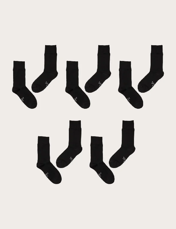 Exclusive Deal 5-Pack Men's Everyday Crew Socks - Black