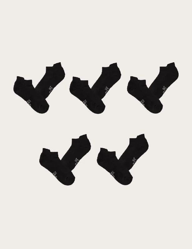 Extra Discount 5-Pack Men's Sport Ankle Socks - Black