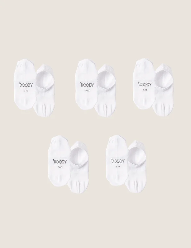Crazy Savings 5-Pack Women's Everyday Hidden Socks - White