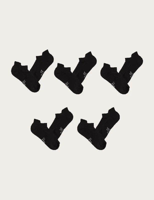 Don't Miss Out 5-Pack Women's Sport Ankle Socks - Black
