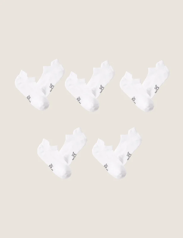 Deep Savings 5-Pack Women's Sport Ankle Socks - White