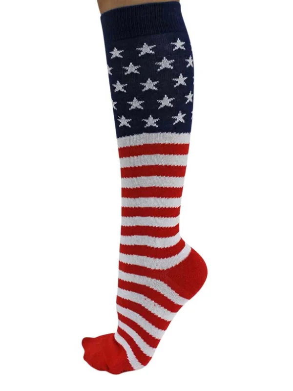 Big Savings American Flag Knit Knee High Socks