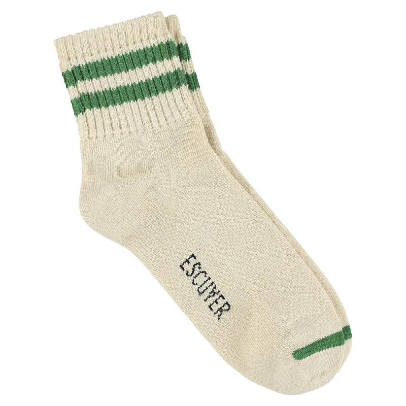 Super Discount Ankle Socks Ecru / Green